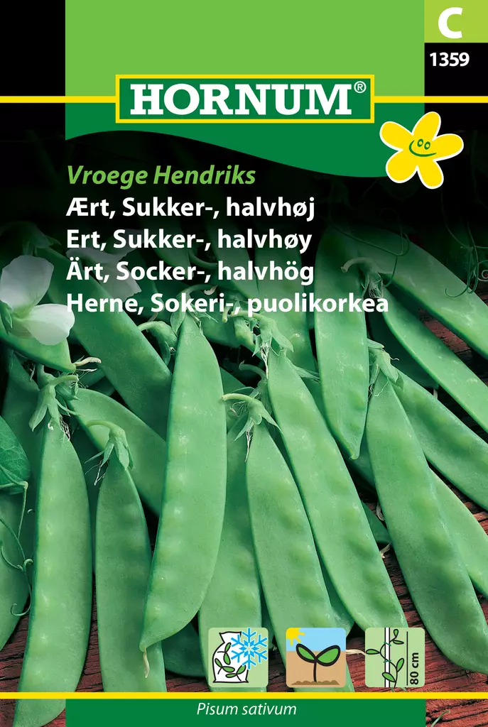 Herne, Sokeri-, puolikorkea Vroege Hendr - Vihannesten ja yrttien siemenet - 5708787013590 - 0