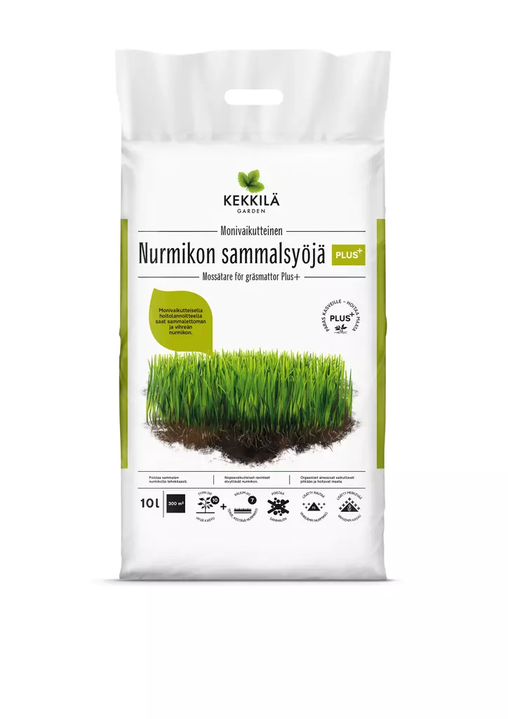 Kekkilä Nurmikon Sammalsyöjä Plus+ 10L - Puutarhalannoitteet ja kalkit - 6433000623650 - 1
