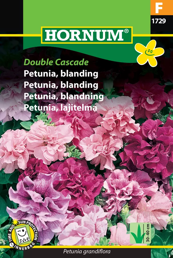 Petunia, lajitelma Double Cascade - Kukkien ja koristeheinien siemenet - 5708787017291 - 0