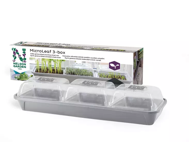 Pienoiskasvihuone MicroLeaf 3-box - Taimien kasvatusruukut - 7312600157941 - 1
