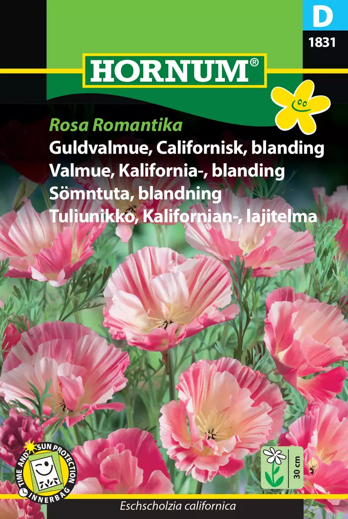 Tuliunikko, Kalifornian-, lajitelma Rosa - Kukkien ja koristeheinien siemenet - 5708787018311 - 0