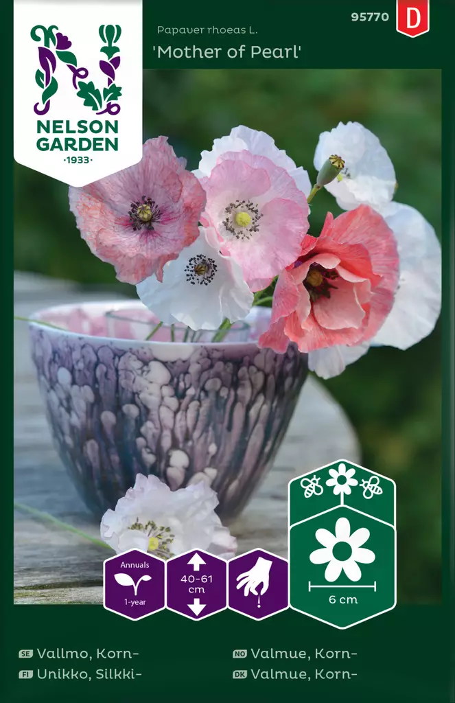 Unikko, Silkki-, Mother of Pearl - Kukkien ja koristeheinien siemenet - 7312600957701 - 0