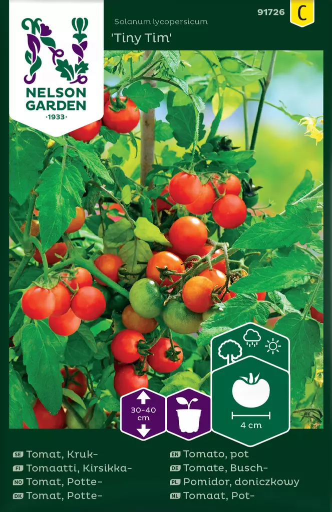 Tomaatti, Kirsikka-, Tiny Tim - Vihannesten ja yrttien siemenet - 7312600917262 - 0