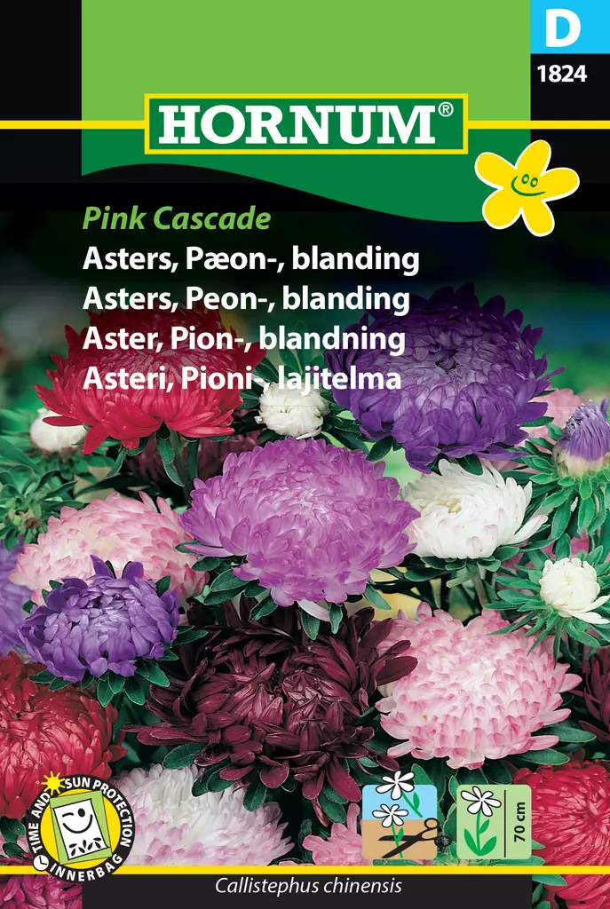 Asteri, Pioni-, lajitelma Pink Cascade - Kukkien ja koristeheinien siemenet - 5708787018243 - 0