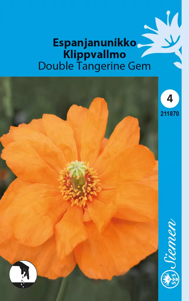 Espanjanunikko Double Tangerine Gem - Kukkien ja koristeheinien siemenet - 6415152118703 - 1