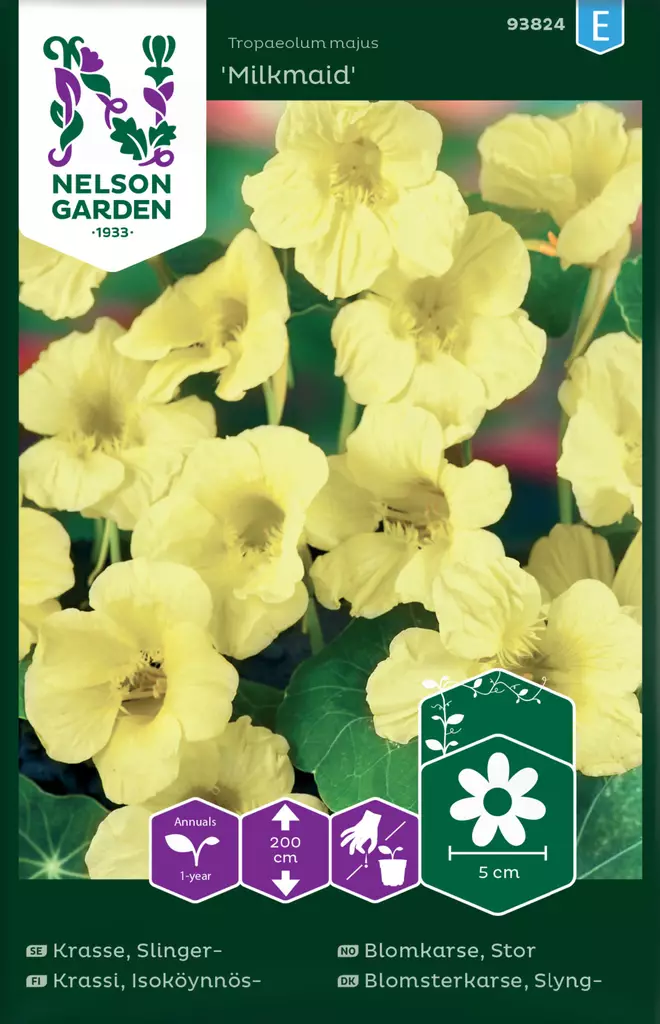 Krassi, Isoköynnös-, Milkmaid - Kukkien ja koristeheinien siemenet - 7312600938243 - 0