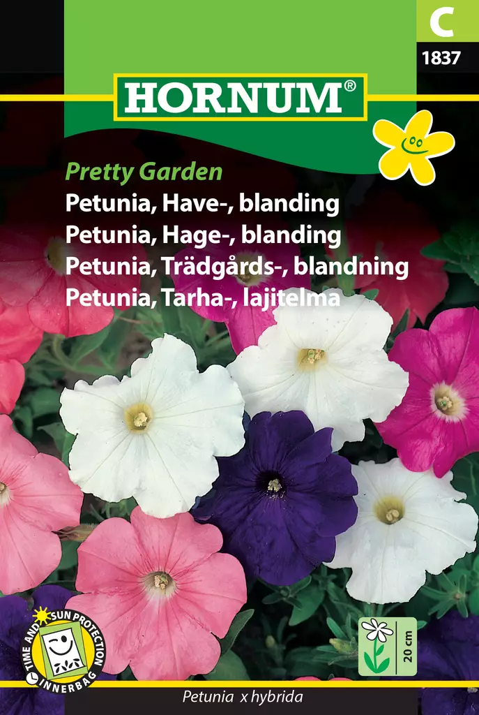 Petunia, Tarha-, lajitelma Pretty Garden - Kukkien ja koristeheinien siemenet - 5708787018373 - 0