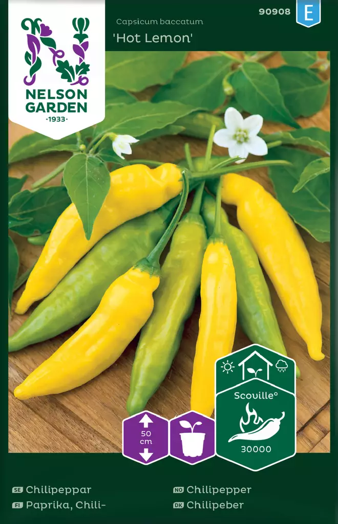 Paprika, Chili-, Hot Lemon - Vihannesten ja yrttien siemenet - 7312600909083 - 0