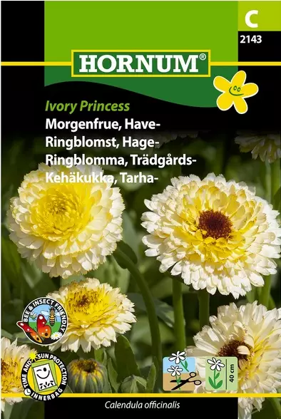 Kehäkukka, Tarha- Ivory Princess - Kukkien ja koristeheinien siemenet - 5708787021434 - 1