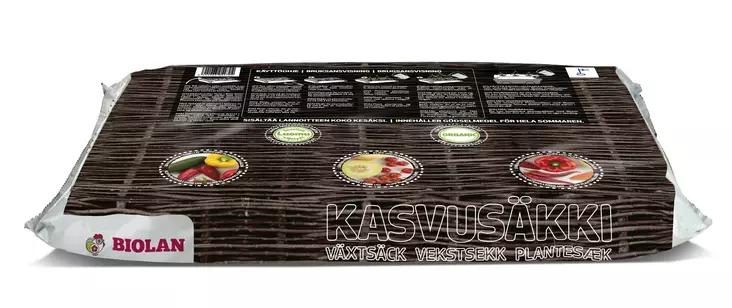 Kasvusäkki 60 litraa, Biolan - Puutarha- ja kukkamullat - 6411963054704 - 1