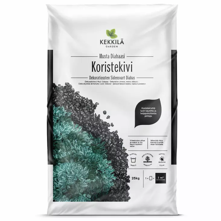 Kekkilä Koristekivi musta 25 kg -  - 6433000100724 - 1