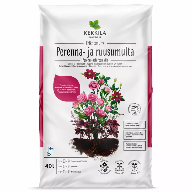 Kekkilä perenna- ja ruusumulta 40 l - Puutarha- ja kukkamullat - 6433000200714 - 1