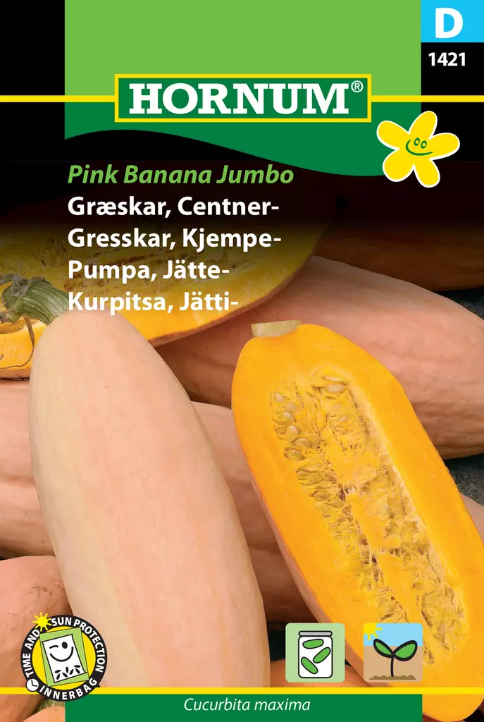 Kurpitsa, Jätti- Pink Banana Jumbo - Vihannesten ja yrttien siemenet - 5708787014214 - 0