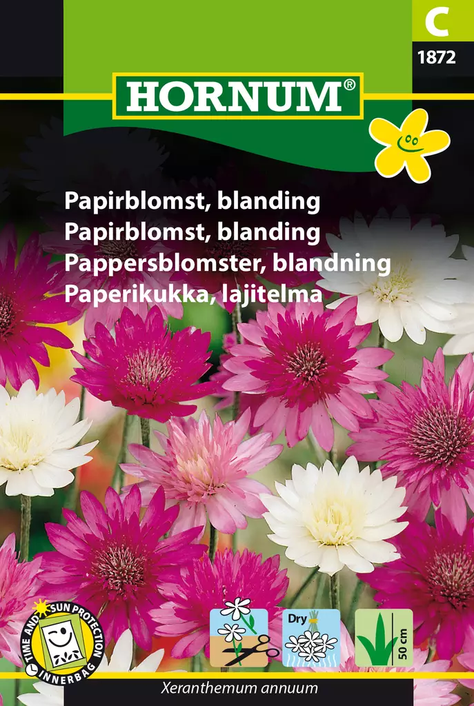 Paperikukka, lajitelma - Kukkien ja koristeheinien siemenet - 5708787018724 - 0