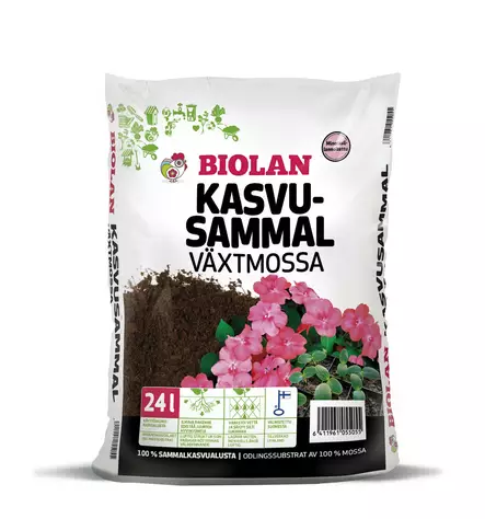 Kasvusammal 24 l, Biolan - Puutarha- ja kukkamullat - 6411961055055 - 1