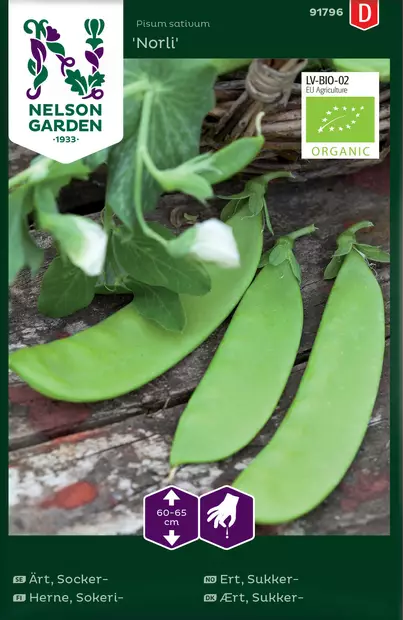 Herne, Sokeri-, Norli, Organic - Vihannesten ja yrttien siemenet - 7312600917965 - 1