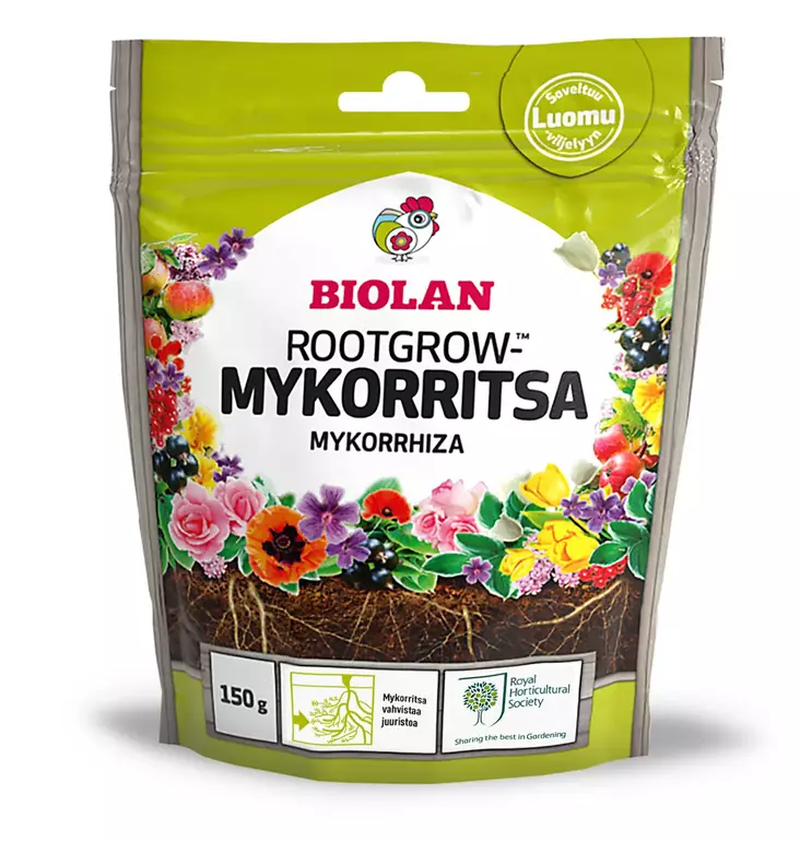 Biolan Rootgrow mykorritsa 150 g - Puutarhalannoitteet ja kalkit - 6411961054355 - 1