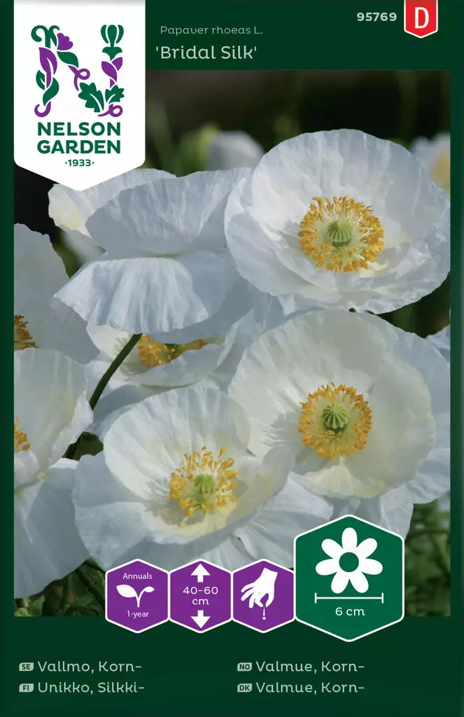 Unikko, Silkki-, Bridal Silk - Kukkien ja koristeheinien siemenet - 7312600957695 - 0