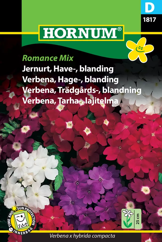 Verbena, Tarha-, lajitelma Romance Mix - Kukkien ja koristeheinien siemenet - 5708787018175 - 0