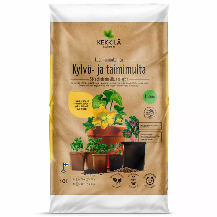 Kekkilä kylvö- ja taimimulta 10 L Luomu - Puutarha- ja kukkamullat - 6433000300575 - 2