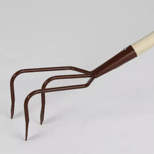 Kolmipiikkihara 11,5 cm, varsi 135 cm - Puutarhatarvikkeet - 7317087195295 - 1