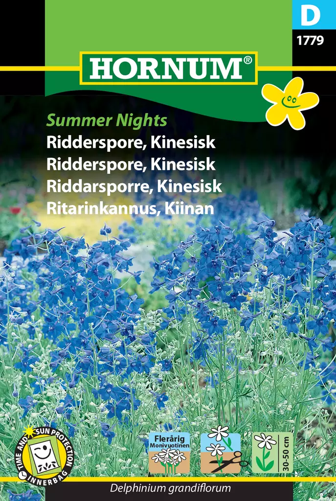 Ritarinkannus, Kiinan Summer Nights - Kukkien ja koristeheinien siemenet - 5708787017796 - 0