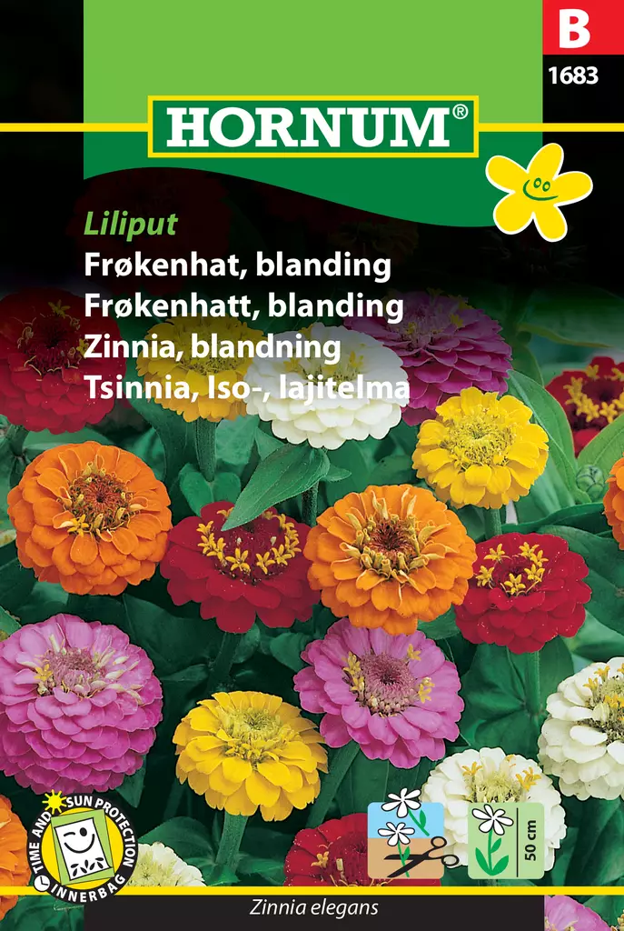 Tsinnia, Iso-, lajitelma Liliput - Kukkien ja koristeheinien siemenet - 5708787016836 - 0