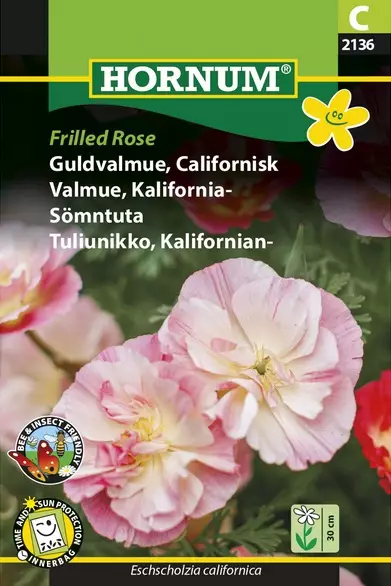 Tuliunikko, Kalifornian- Frilled Rose - Kukkien ja koristeheinien siemenet - 5708787021366 - 1