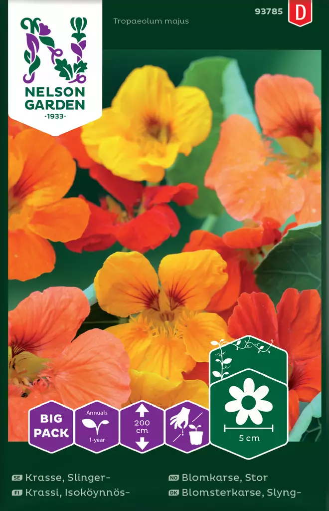 Krassi, Isoköynnös-, väriseos, Big Pack - Kukkien ja koristeheinien siemenet - 7312600937857 - 0