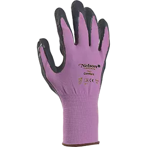 Hanskat Comfort koko 8 lila/musta - Puutarhahanskat - 7312600272637 - 1
