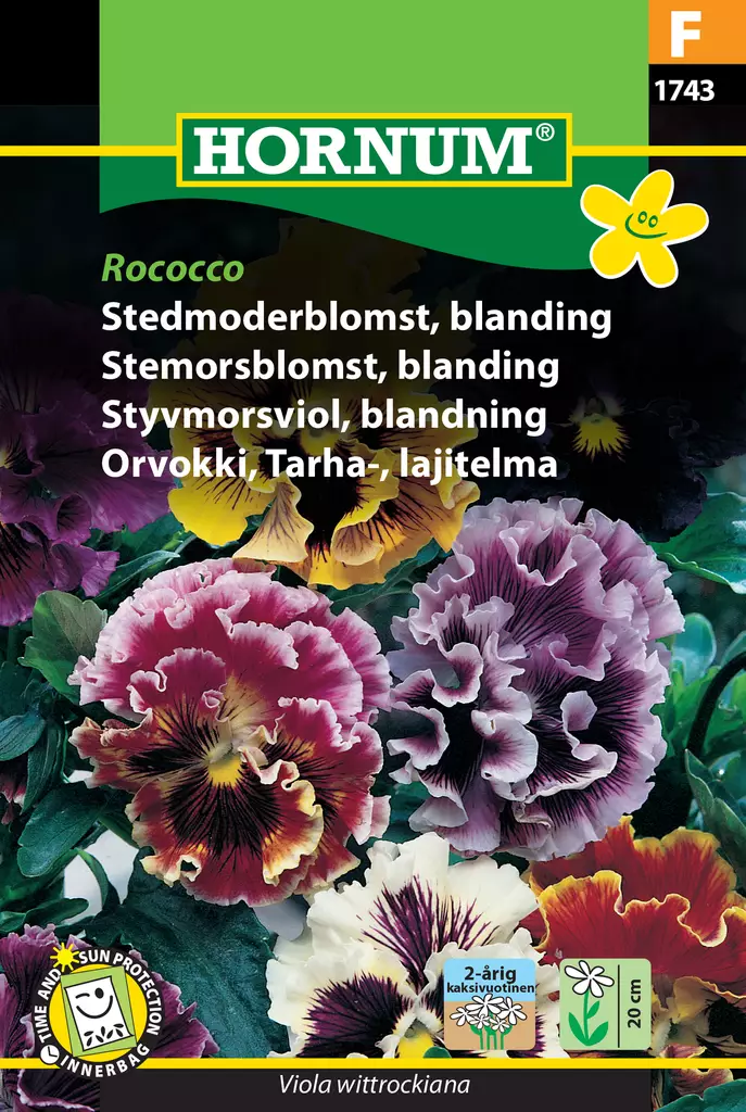 Orvokki, Tarha-, lajitelma Rococco - Kukkien ja koristeheinien siemenet - 5708787017437 - 0