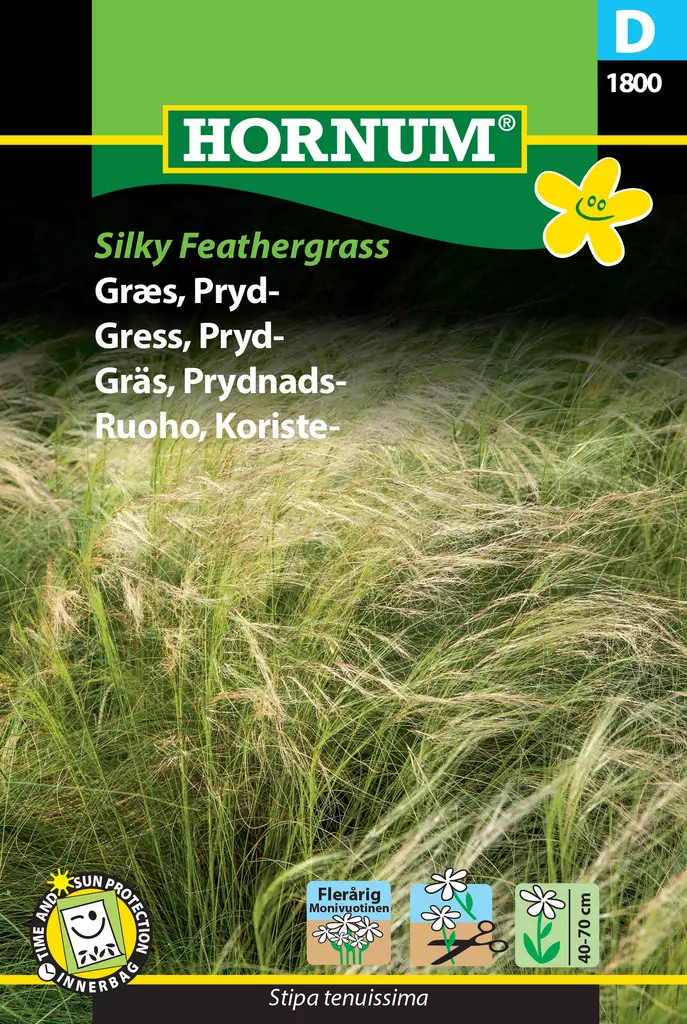 Ruoho, Koriste- Silky Feathergrass - Kukkien ja koristeheinien siemenet - 5708787018007 - 0