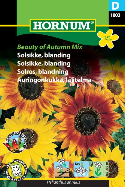 Auringonkukka, lajitelma Beauty of Autum - Kukkien ja koristeheinien siemenet - 5708787018038 - 0