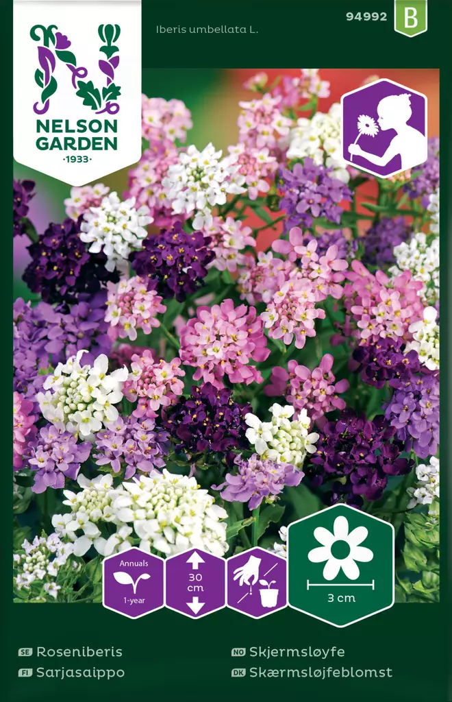 Saippo, Sarja-, väriseos - Kukkien ja koristeheinien siemenet - 7312600949928 - 0