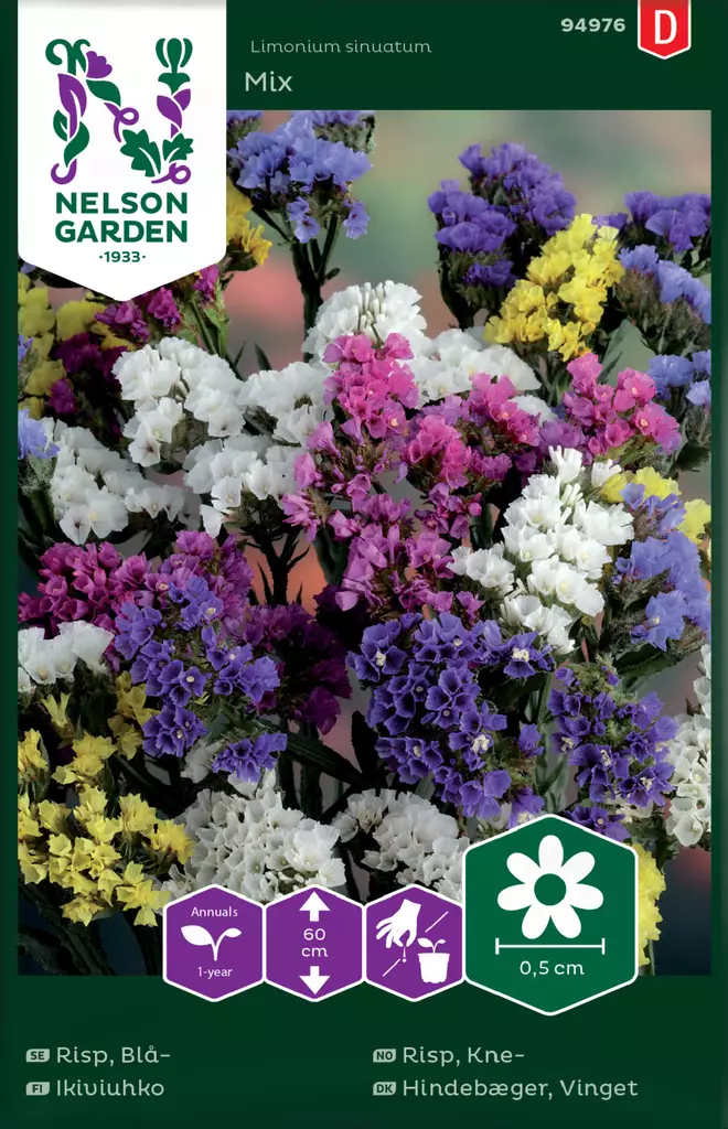 Ikiviuhko, Sini-, väriseos - Kukkien ja koristeheinien siemenet - 7312600949768 - 0