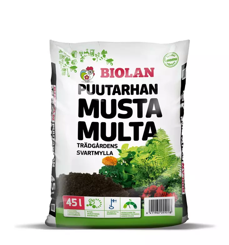 Musta Multa 45 l Biolan - Puutarha- ja kukkamullat - 6411960055018 - 1