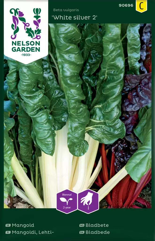 Mangoldi, Lehti-, White silver 2 - Vihannesten ja yrttien siemenet - 7312600906969 - 0