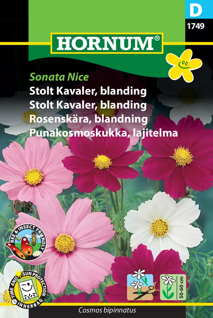 Punakosmoskukka, lajitelma Sonata Nice - Kukkien ja koristeheinien siemenet - 5708787017499 - 0