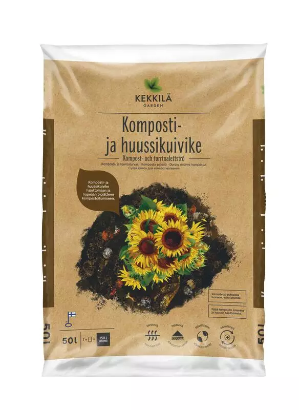 Kekkilä Komposti- ja huussikuivike 50 L - Erikoismullat ja kompostointi - 6433000346559 - 1