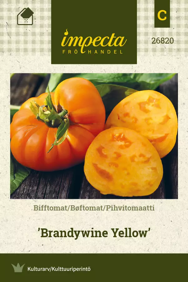 Pihvitomaatti Brandywine Yellow - Vihannesten ja yrttien siemenet - 7332756268209 - 0